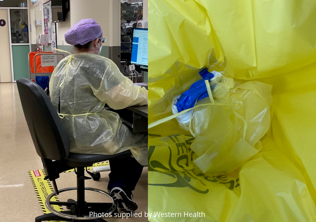 Photos of Gown PPE Testing at Western Health